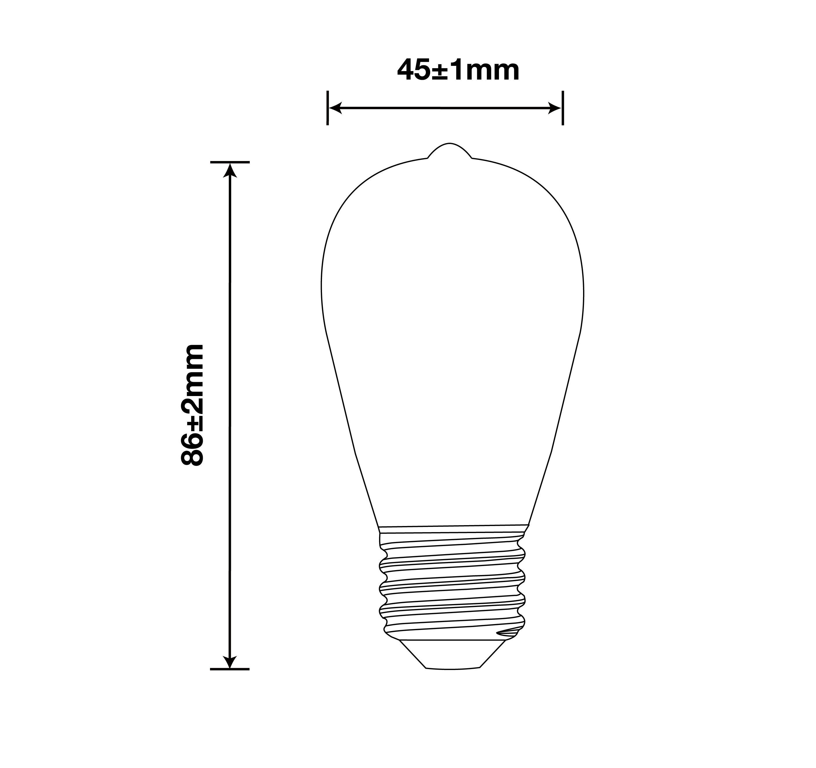 5.5W ST14 Filament Bulbs/60Watts Edison ST14 Bulbs